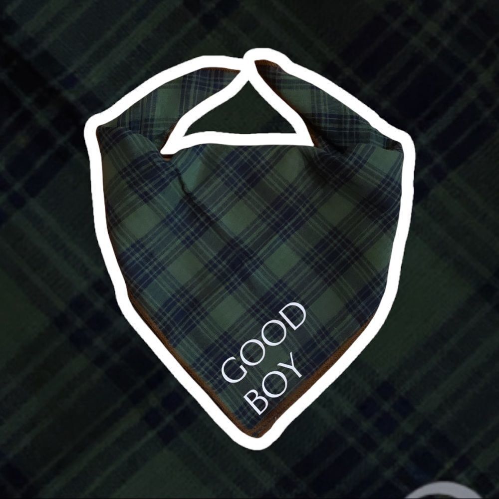 NWT Wool + Pepper Co. Good Boy Reversible Flannel Bandana